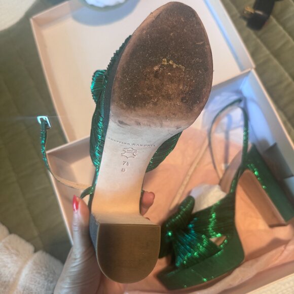Loeffler Randall Emerald Green Platform Sandals - Picture 5 of 5